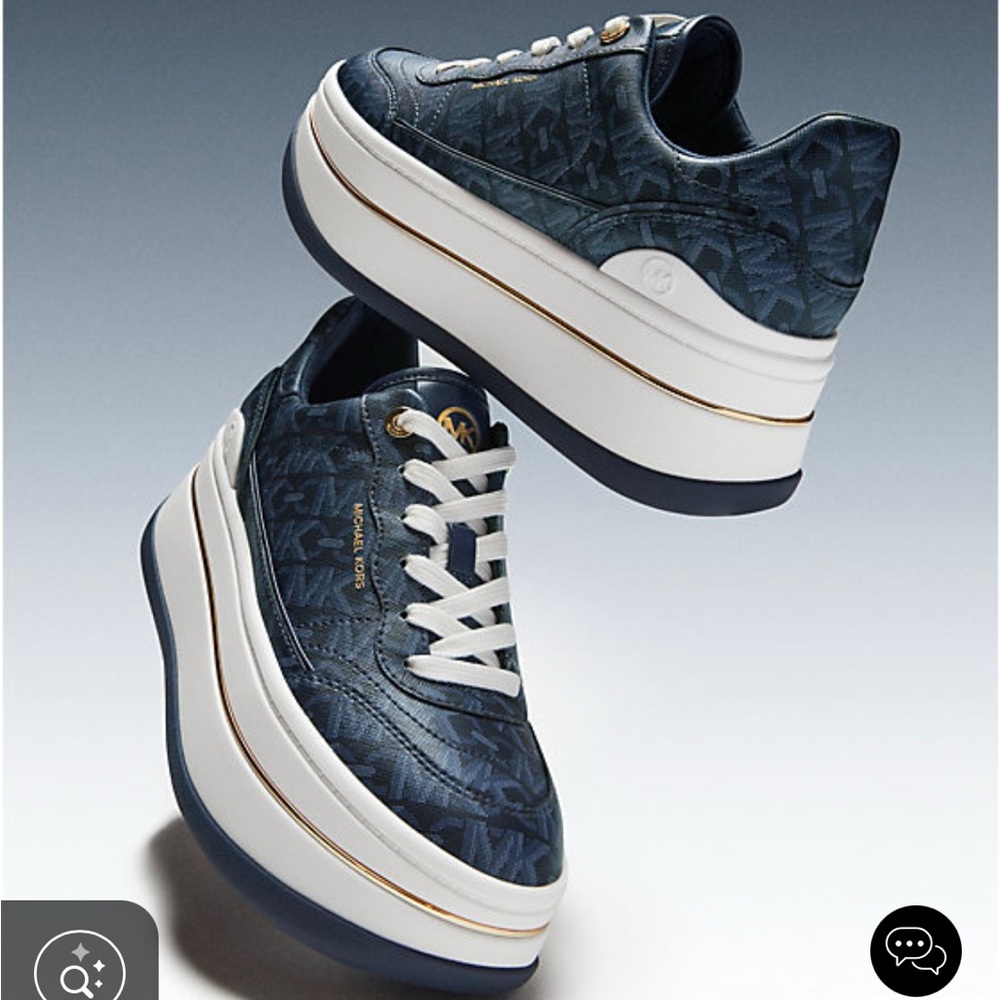 NEW MICHAEL KORS Hayes Empire Signature Logo Platform Sneaker